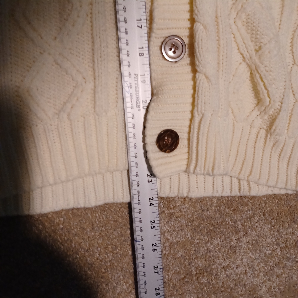 Vintage white cardigan sweater men's medium - Picture 6 of 6
